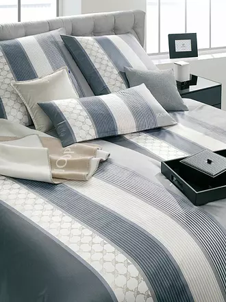 JOOP | Satin Bettwäsche Cornflower Stripes 70x90cm / 140x220cm Deep Coal | 